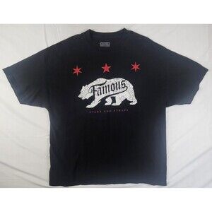 Vintage Famous Stars & Straps California Bear Black TShirt Mens XXL